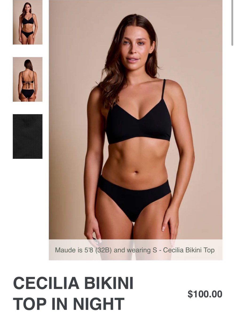 Black Triangle Bikini Top - Brand New. Never Worn. Simple, clean look.